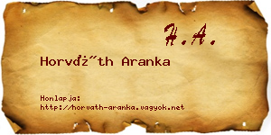 Horváth Aranka névjegykártya