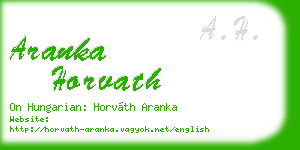 aranka horvath business card