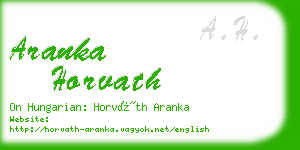 aranka horvath business card
